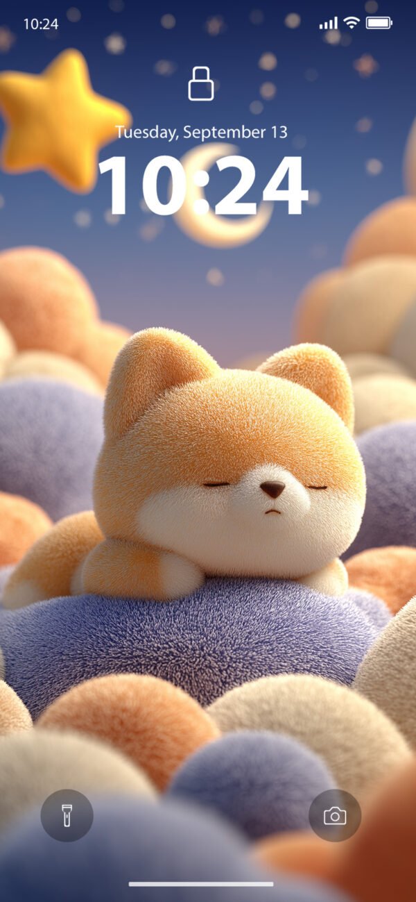 Shiba Inu sleeping on clouds - Image 2