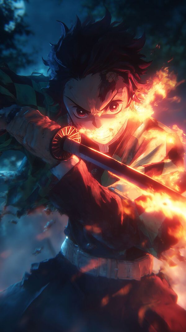 Tanjiro Kamado Unleashing the Hinokami Kagura