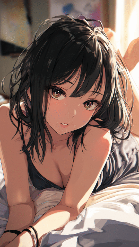 Young Woman Posing on a Bed