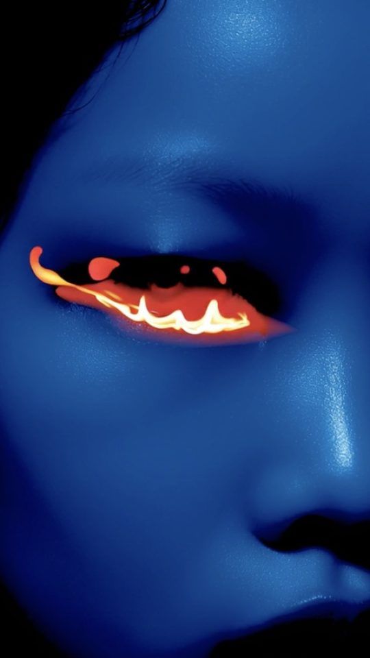 Burning eyed blue skin