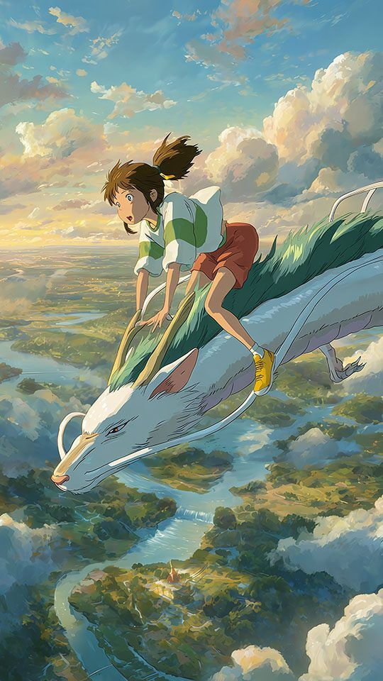 Chihiro and Haku's Flight from Spirited Away