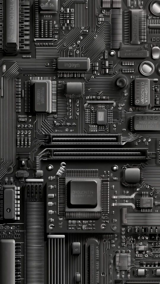 Detailed Monochrome Motherboard